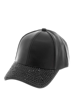 Two Tone Rhinestone Hat Cap CAP-0049 BLACK